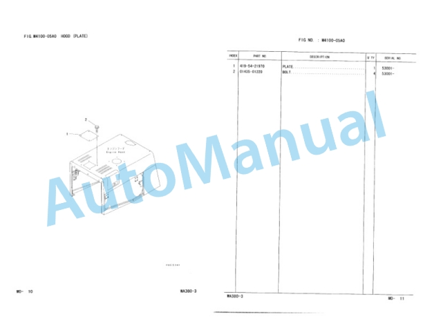 Komatsu WA380-3 Wheel Loader Parts Manual PEPB051900-5