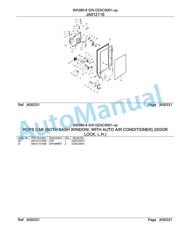 Komatsu WA380-6 Parts Manual DZAC0001-up-4
