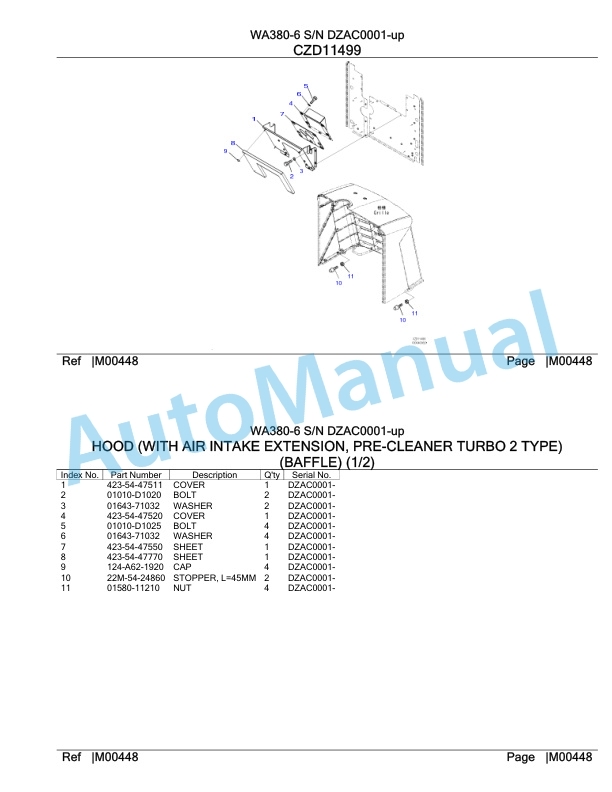 Komatsu WA380-6 Parts Manual DZAC0001-up-5