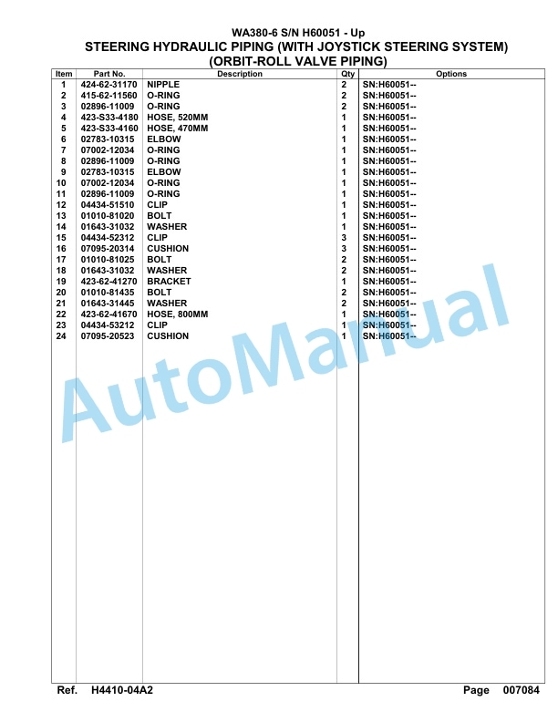 Komatsu WA380-6 Parts Manual H60051-up-3