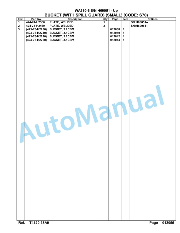 Komatsu WA380-6 Parts Manual H60051-up-5