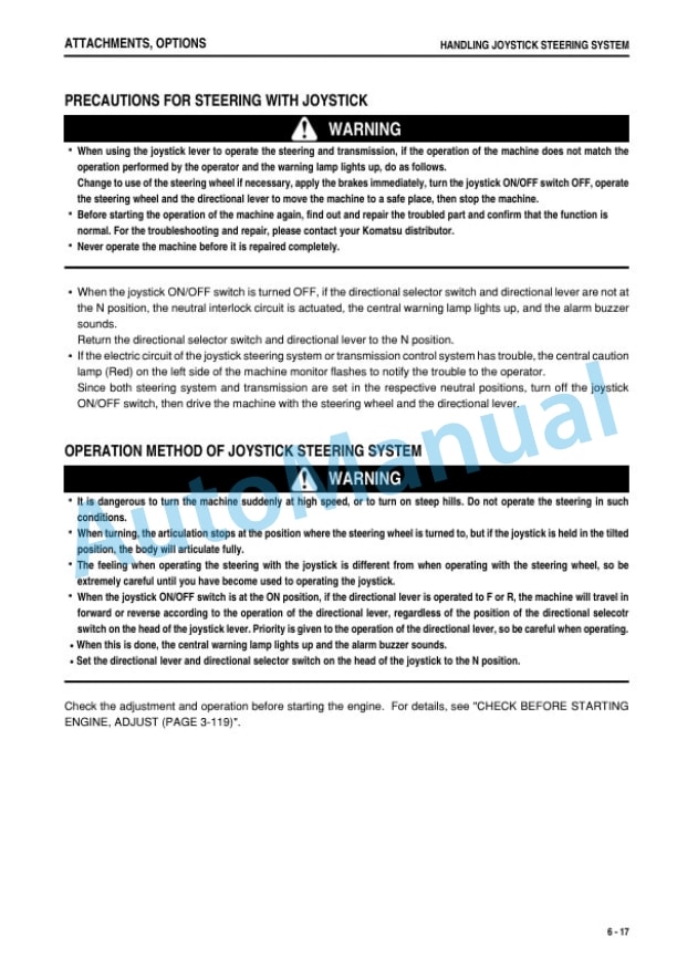 Komatsu WA380-6 Wheel Loader Operation and Maintenance Manual PEN01865-00-5