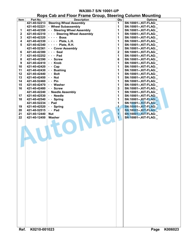 Komatsu WA380-7 Parts Manual 10001-UP-4