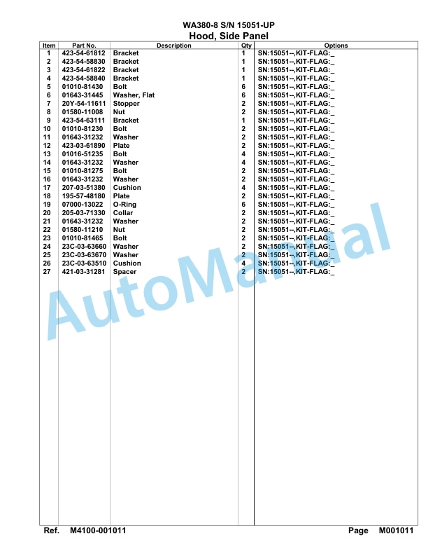 Komatsu WA380-8 Parts Manual WA00008H-5