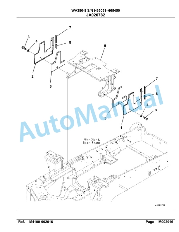 Komatsu WA380-8 Parts Manual WA00010H-5