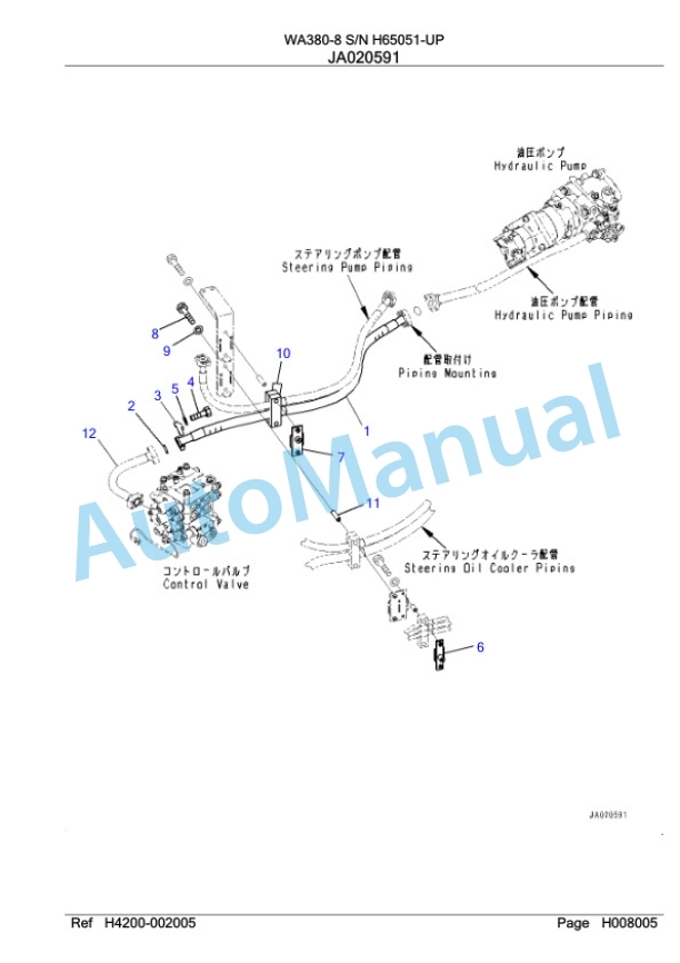 Komatsu WA380-8 Wheel Loader Parts Manual WA00010H-3