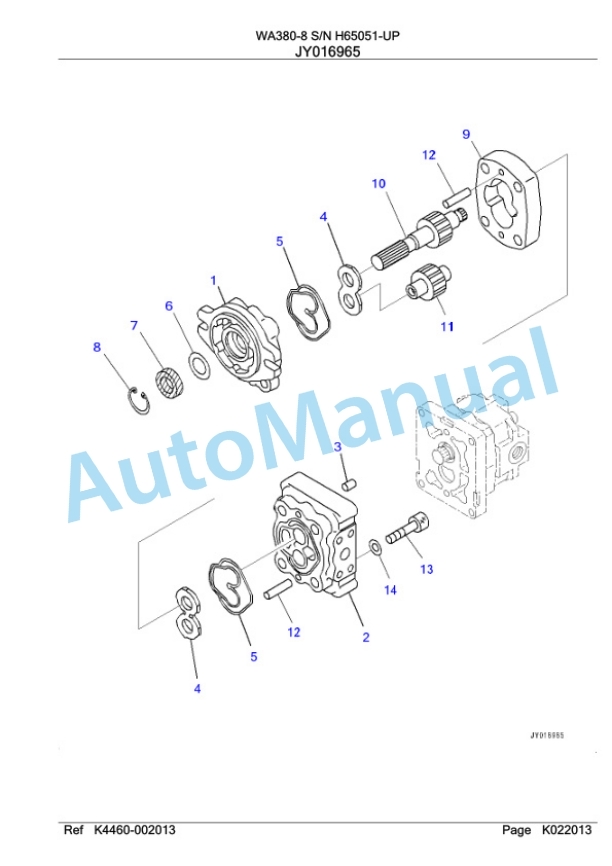 Komatsu WA380-8 Wheel Loader Parts Manual WA00010H-5