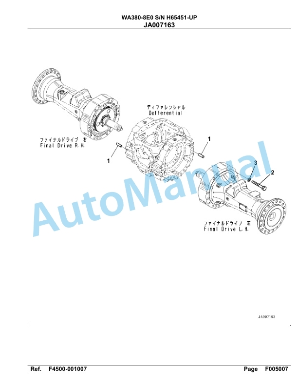 Komatsu WA380-8E0 Parts Manual WA00030H-2