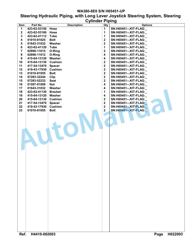 Komatsu WA380-8E0 Parts Manual WA00030H-3
