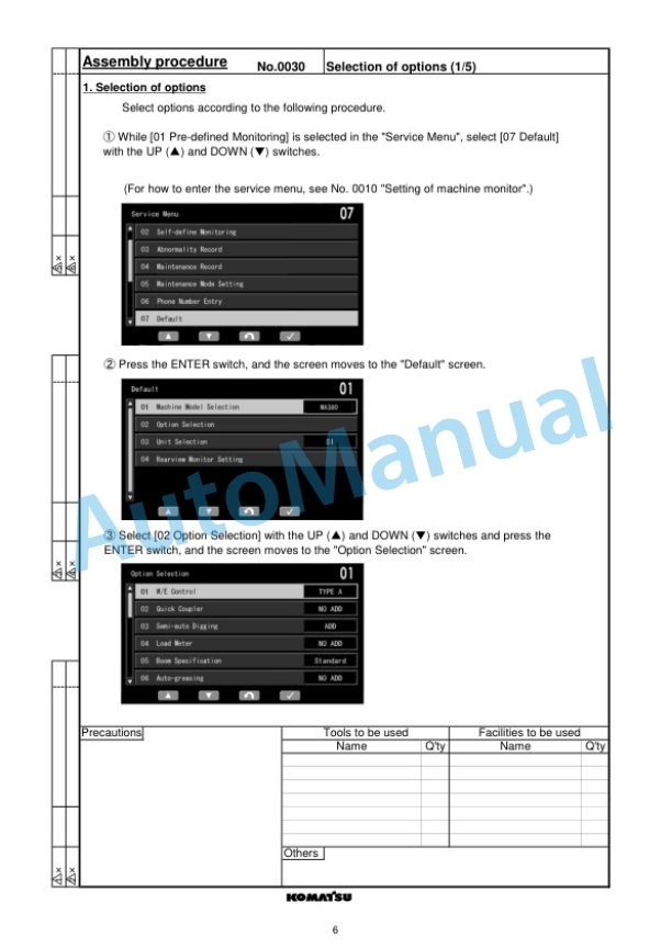Komatsu WA380-8E0 Wheel Loader Field Assembly Manual GEN00185-00-2