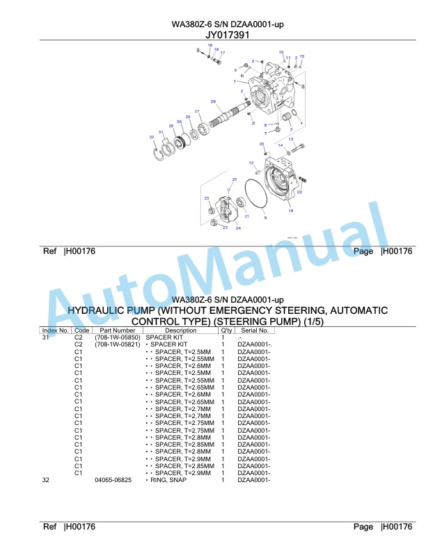 Komatsu WA380Z-6 Parts Manual DZAA0001-up-3