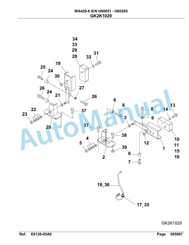 Komatsu WA430-6 Parts Manual - H60051 - H60265-2