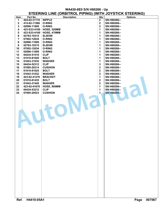 Komatsu WA430-6E0 Parts Manual H60266-up-3