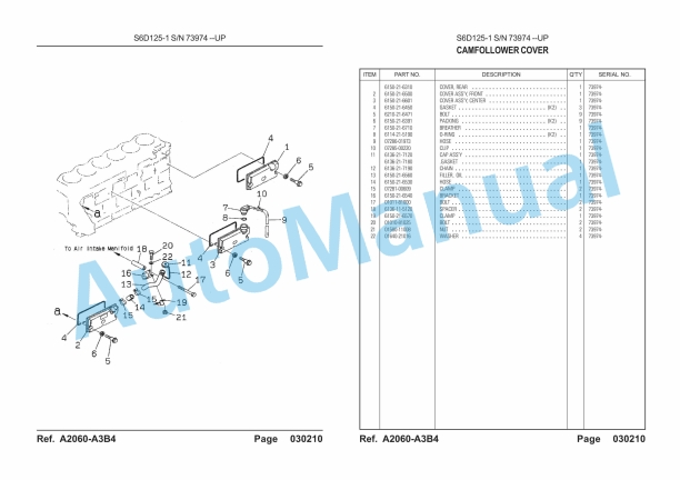 Komatsu WA470-3 Wheel Loader, S6D125-1 Parts Manual LEPBW47300