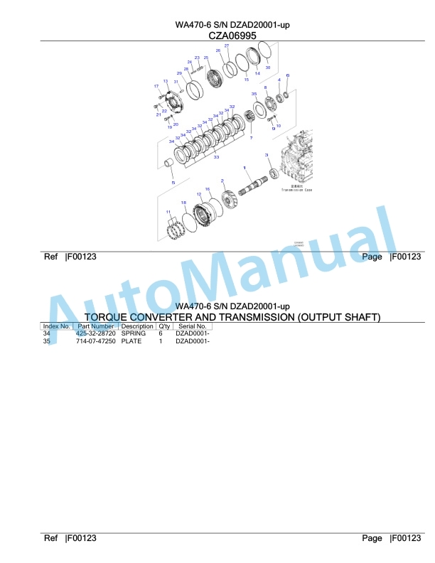 Komatsu WA470-6 Parts Manual DZAD20001-up-2