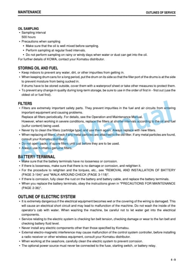 Komatsu WA470-6 Wheel Loader Operation and Maintenance Manual PEN01664-02-4