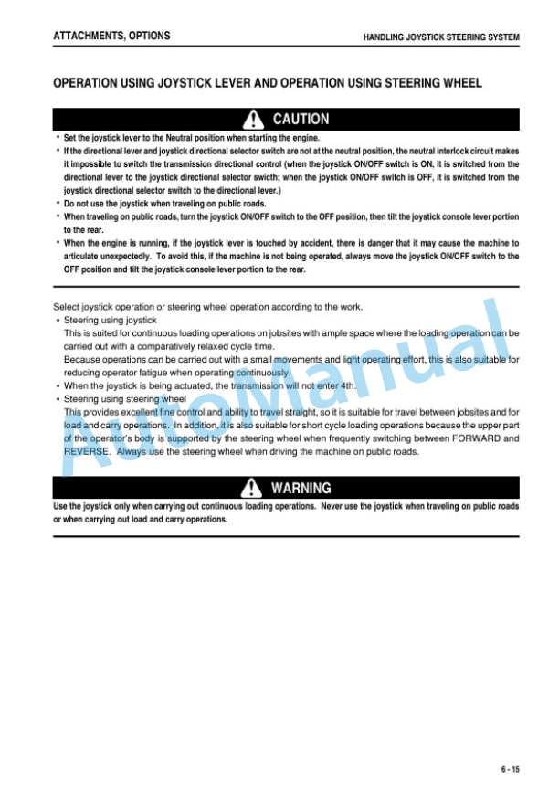Komatsu WA470-6 Wheel Loader Operation and Maintenance Manual PEN01664-02-5
