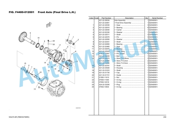 Komatsu WA470-6R Wheel Loader Parts Manual PBEW4706R0-00-3