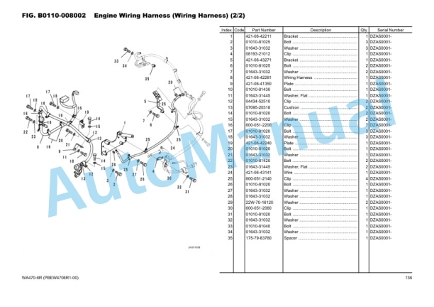 Komatsu WA470-6R Wheel Loader Parts Manual PBEW4706R1-00-2