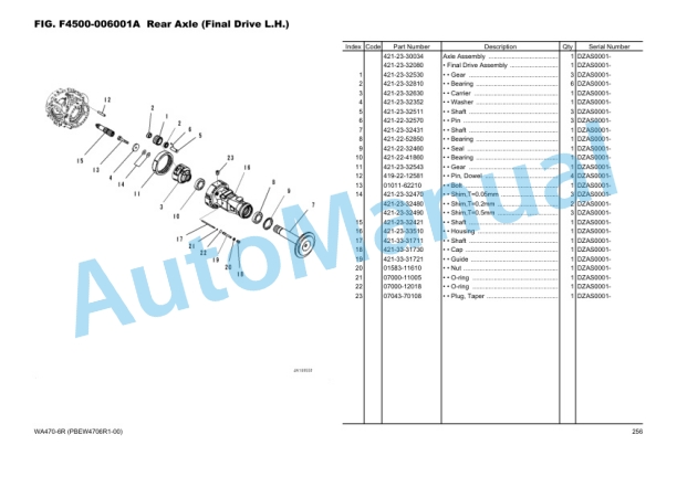 Komatsu WA470-6R Wheel Loader Parts Manual PBEW4706R1-00-3