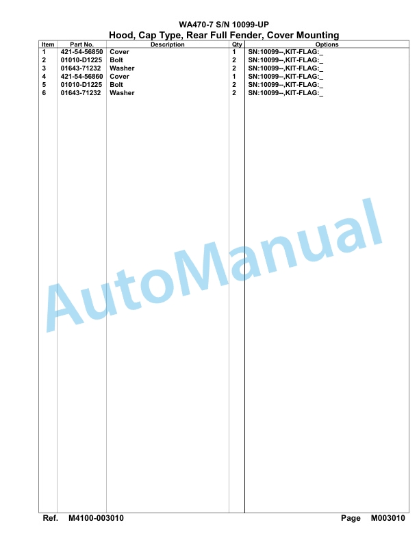 Komatsu WA470-7 Parts Manual 10099-UP-5