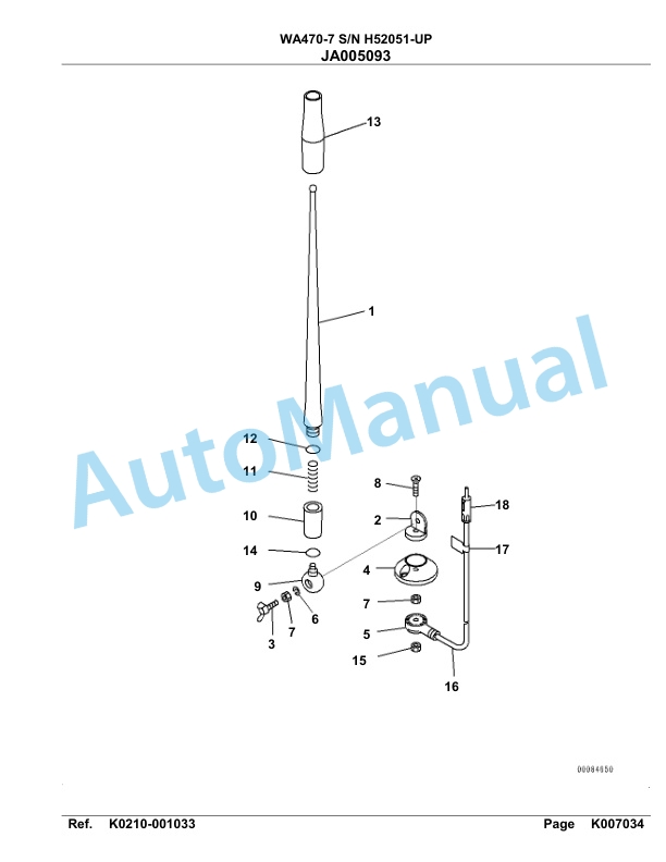 Komatsu WA470-7 Parts Manual H52051-UP-4