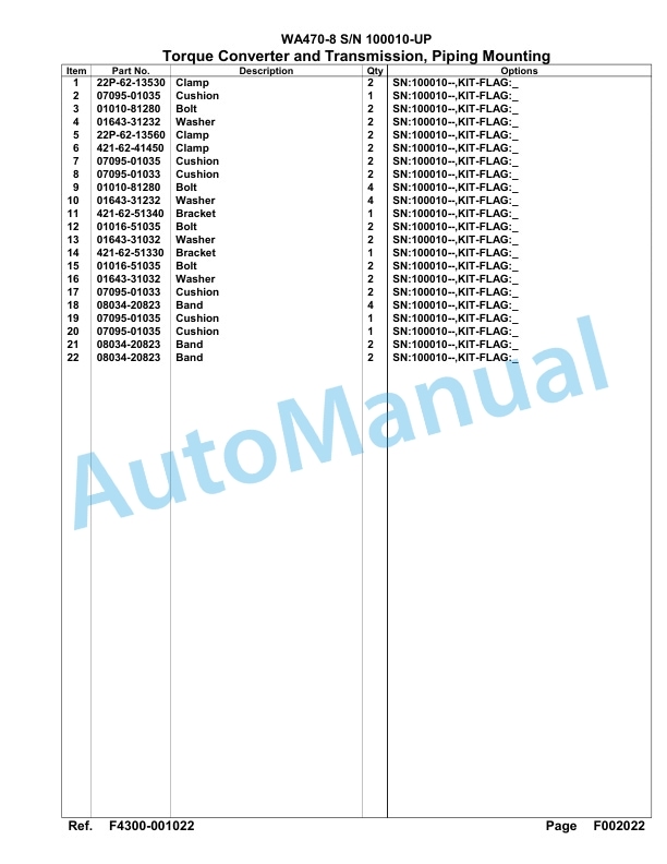 Komatsu WA470-8 Parts Manual 100010-UP-2