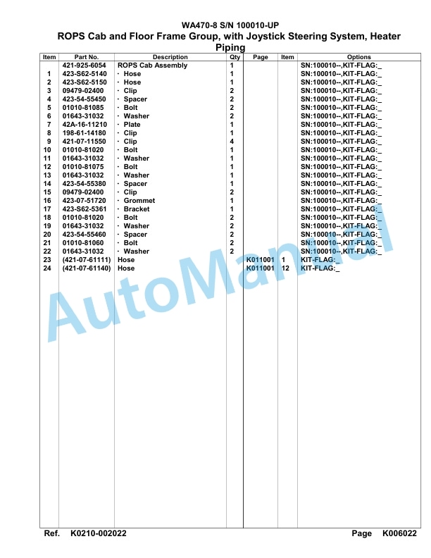 Komatsu WA470-8 Parts Manual 100010-UP-4