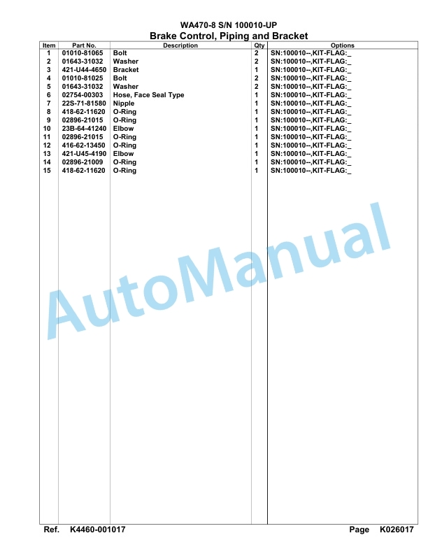 Komatsu WA470-8 Parts Manual 100010-UP-5