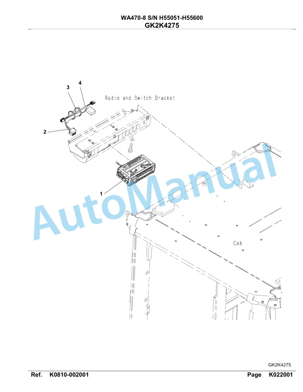 Komatsu WA470-8 Parts Manual - H55051 - H55600-4