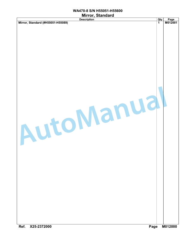 Komatsu WA470-8 Parts Manual - H55051 - H55600-5