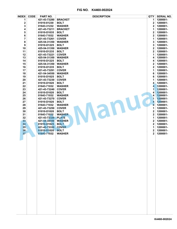 Komatsu WA475-10E0 Parts Catalog 120001-Up-5