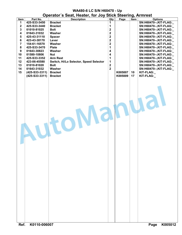 Komatsu WA480-6LC Parts Manual H60470-Up-4