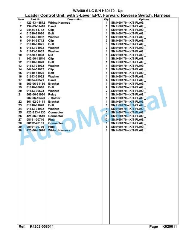 Komatsu WA480-6LC Parts Manual H60470-Up-5