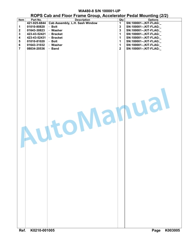 Komatsu WA480-8 Parts Manual 100001-UP-4