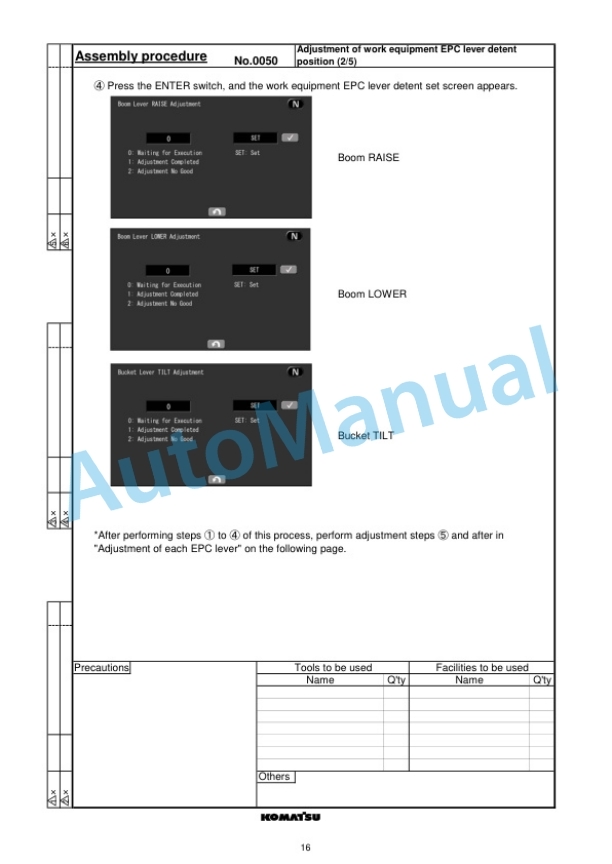 Komatsu WA480-8E0 Wheel Loader Field Assembly Manual GEN00187-00-3