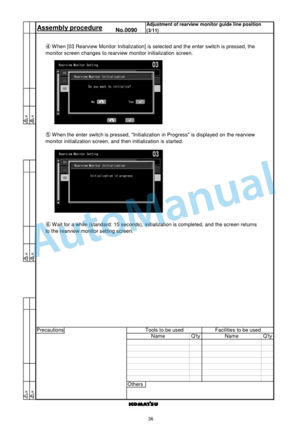 Komatsu WA480-8E0 Wheel Loader Field Assembly Manual GEN00187-00-5