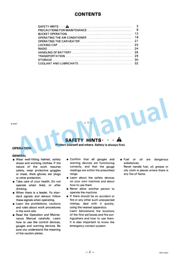 Komatsu WA500-1 Wheel Loader Operation and Maintenance Manual SEAM04250102-5