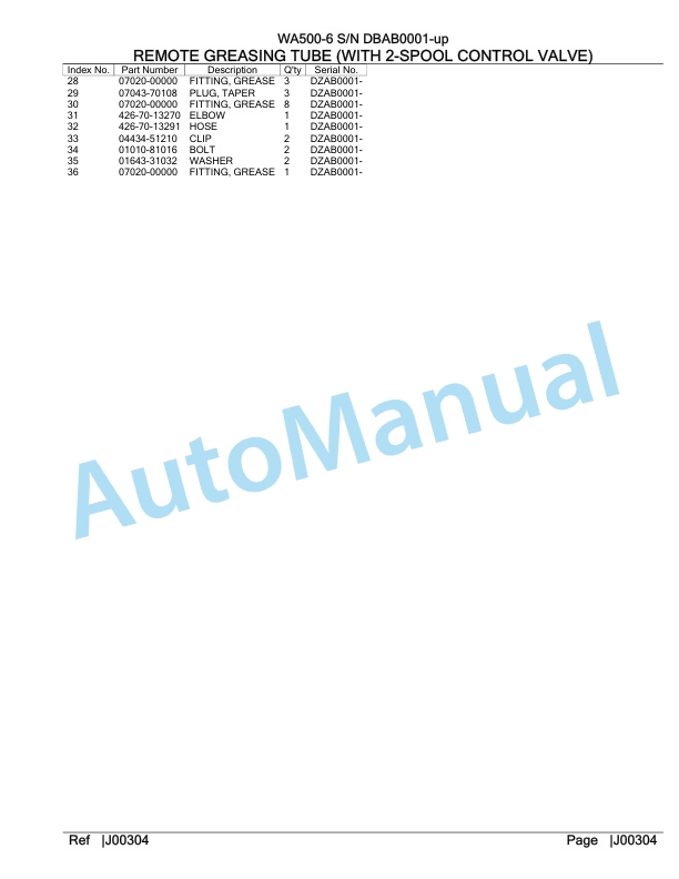 Komatsu WA500-6 Parts Manual DBAB0001-UP-4