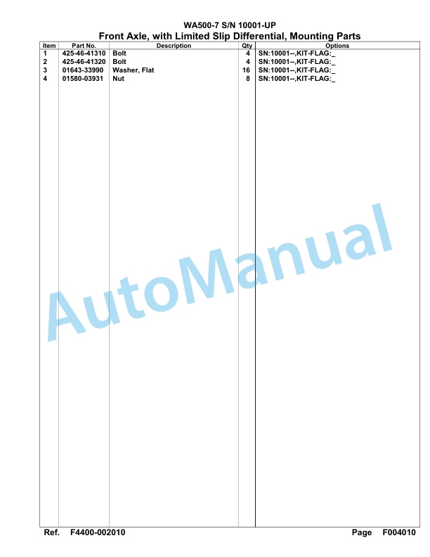 Komatsu WA500-7 Parts Manual 10001-UP-2