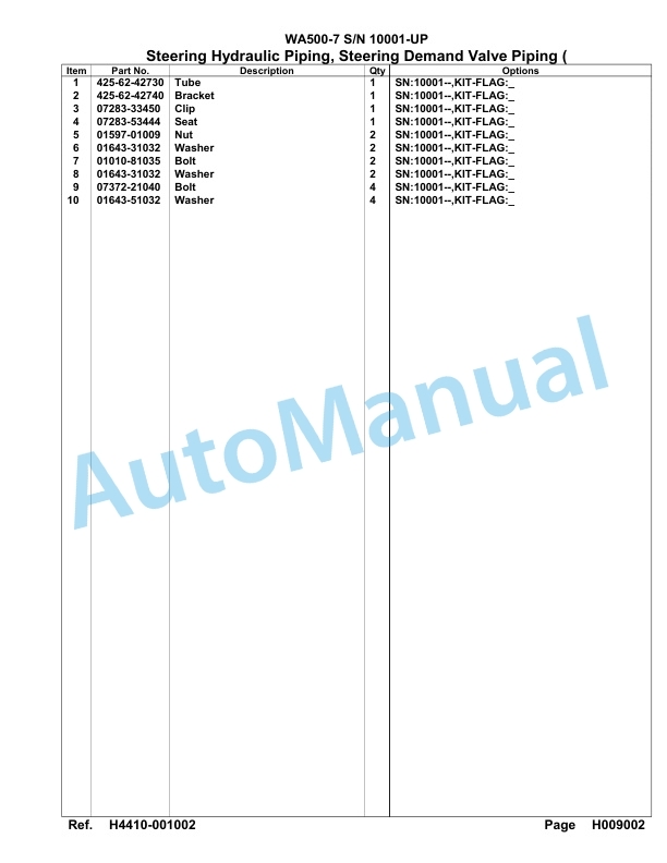 Komatsu WA500-7 Parts Manual 10001-UP-3