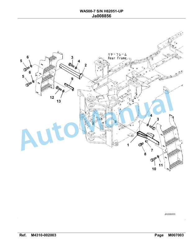 Komatsu WA500-7 Parts Manual H62051-UP-5
