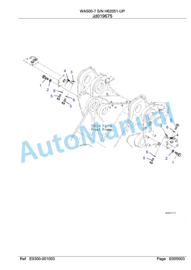 Komatsu WA500-7 Wheel Loader Parts Manual WA0000637H-2