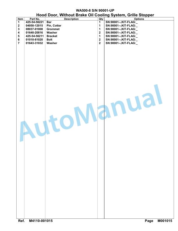 Komatsu WA500-8 Parts Manual 90001-UP-5