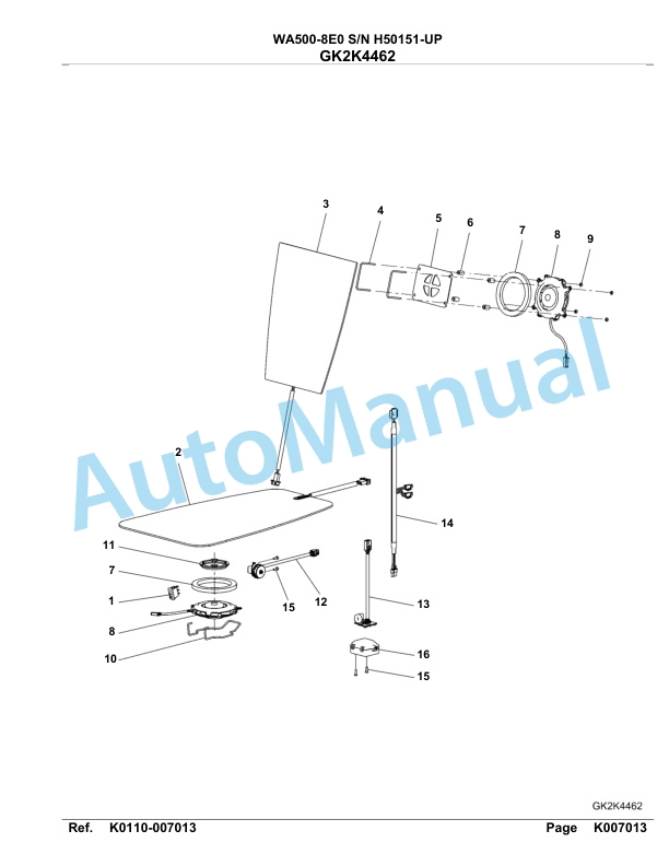 Komatsu WA500-8E0 Parts Manual WA00036H-4