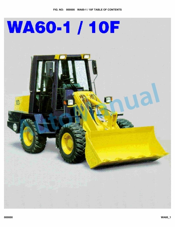 Komatsu WA60-1, WA60-10F Parts Manual