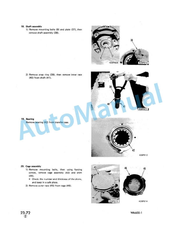 Komatsu WA600-1 Wheel Loader Shop Manual SEBM04260111