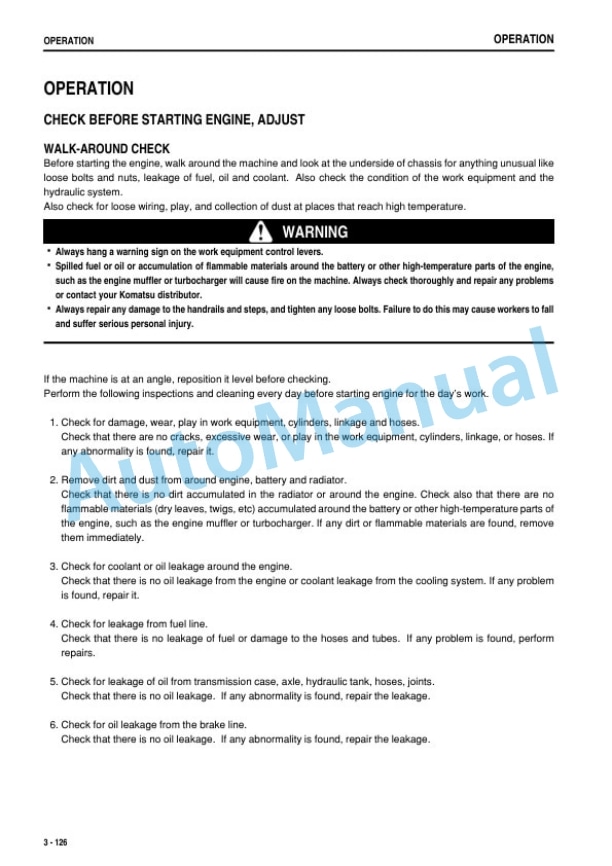 Komatsu WA600-6 Wheel Loader Operation and Maintenance Manual PEN01918-00-3