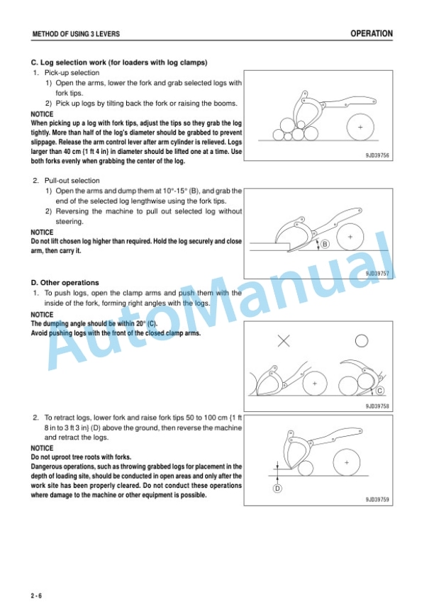 Komatsu WA600-8 Log Grapple Specification Wheel Loader Operation and Maintenance Manual TEN00846-00-4