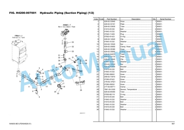Komatsu WA600-8E0 Wheel Loader Parts Manual FEN04926-01_Volume1-5